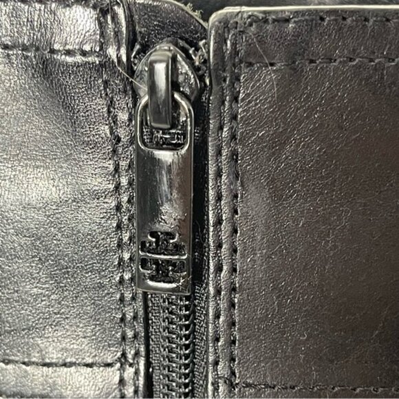 Tory Burch Black Leather Riding Boots Women's Size: 7M Gold hardware - Picture 9 of 14